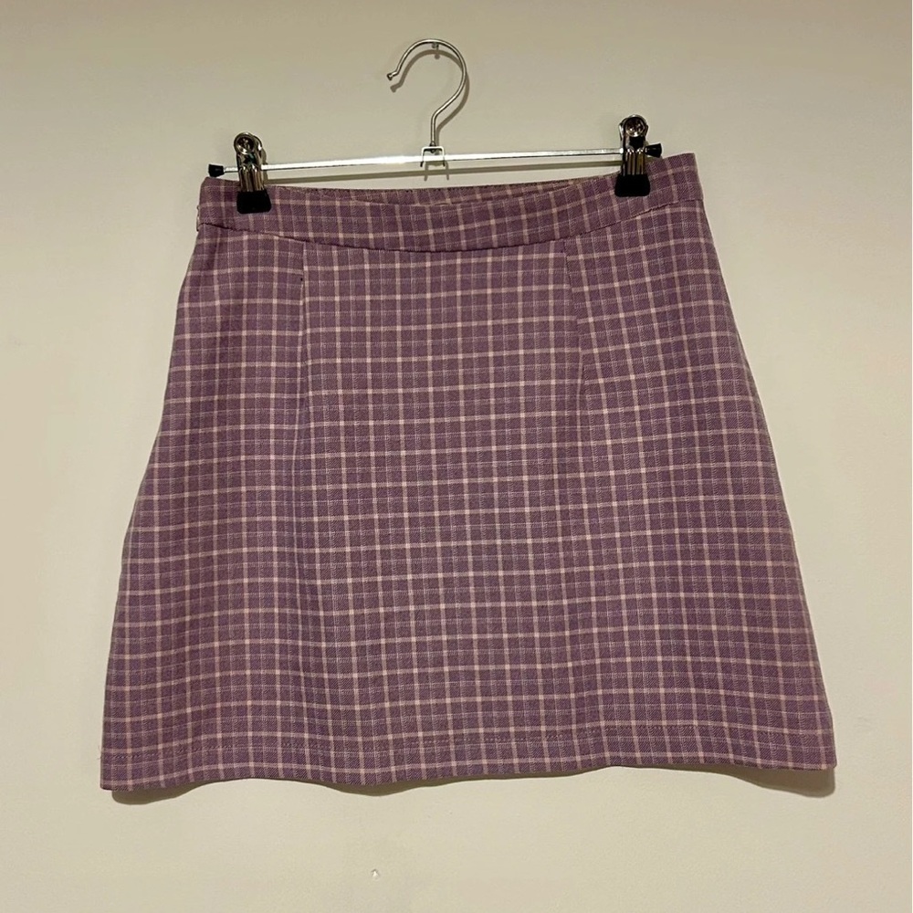 Urban Renewal Lavender Plaid A-Line Skirt